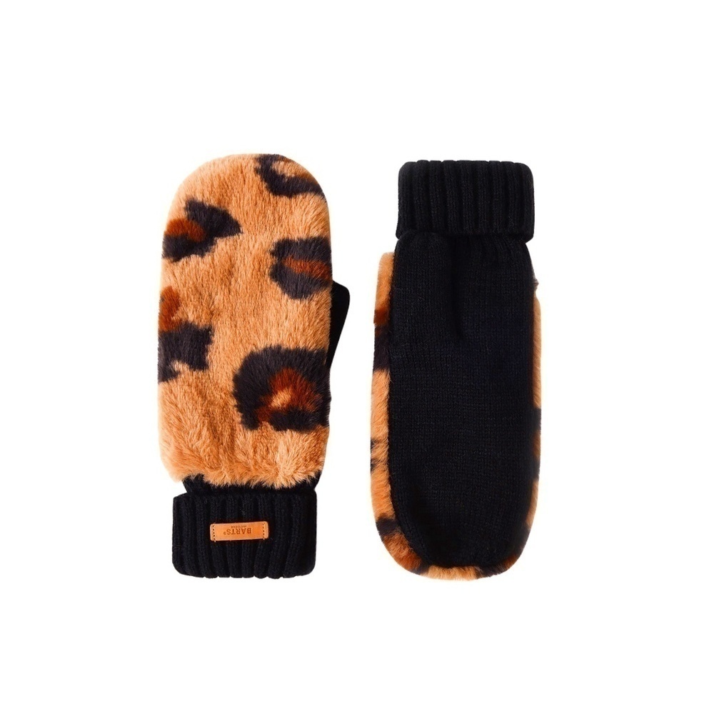 𝅺BARTS Leopard Womens Fleece Fuzzy Mittens